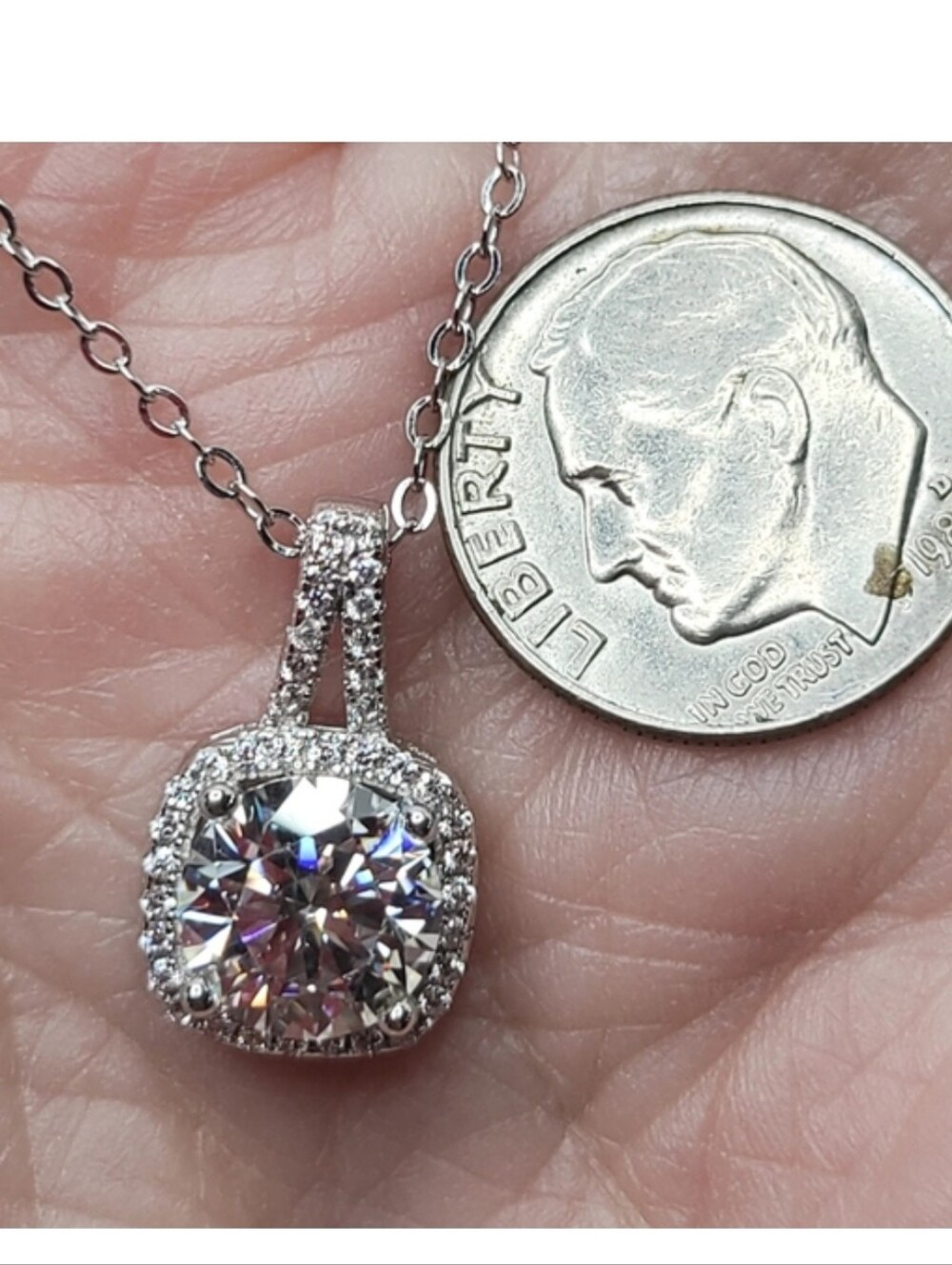 Moissanite 2 carat Halo Necklace